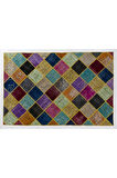 200x300 cm Çok Renkli Patchwork Halı, El Dokuma Peçvörk, Geometric Halı