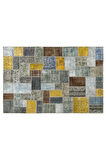 200x300 cm Çok Renkli El Dokuması Patchwork Halı Geometrik Patchwork, Modern Alan Halısı