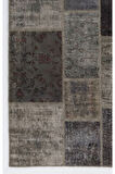 152x247 cm El Dokuması, Gri Tonlarda Patchwork Halı, Otantik, Modern Halı