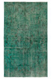 (171 X 276 CM) Yeşil Tonlarda El Dokuması Halı, Modern Isparta Anadolu Halısı