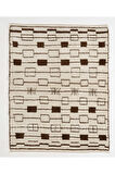 150x180 Cm El Dokuması Tülü Halı, Yumuşak Halı, Yünden Yapılmış Bej Halı, Çağdaş Fas Halısı