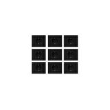 Ovivo Grano Siyah Topraklı Priz 9'lu Paket (çerçeve Dahil)