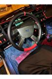 Fiat Tempra Üniversal Direksiyon Kılıfı (noktalıcarbon Oem-kırmızı Ve Yüzüklü)