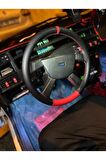 Fiat Tempra Üniversal Direksiyon Kılıfı (noktalıcarbon Oem-kırmızı Ve Yüzüklü)