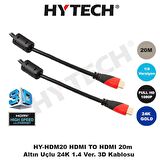 HDMI TO HDMI 20m Altın Uçlu 24K 1.4 Ver. 3D Kablosu HY-HDM20