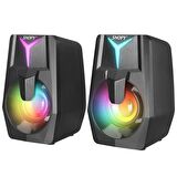 SN-X22 STYLE 2.0 SİYAH 3WX2 USB RGB IŞIKLI SPEAKER HOPARLÖR