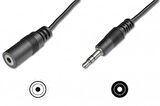 AK-510200-050-S Audio Uzatma Kablosu, stereo 3.5mm Erkek - 3.5mm Dişi, 5 metre, CCS, 2x0.10/10, zırhlı, siyah renk
