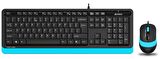 F1010 Q Türkçe Siyah/Mavi Multimedya Kablolu Set (Klavye-Mouse) F1010/MAVI