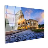 Tamperli Gerçek Cam Tablo Roma Kolezyum Tarihi Arena Şehir Mimari Tablo Duvar Dekoru