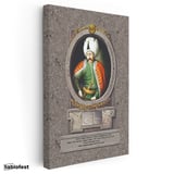 Dikey Kanvas Tablo Yavuz Sultan Selim Klasik Portre Osmanlı Tablosu Ev Ofis Duvar Dekoru