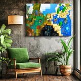Yatay Kanvas Tablo Çoklu Biyom Maceraları Minecraft Tablosu Ev Ofis Salon Duvar Dekoru