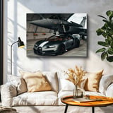 Yatay Kanvas Tablo Bugatti Chiron Sport ve Rafale Savaş Jeti Bugatti Tablosu Ev Ofis Duvar Dekoru