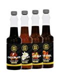 Çikolata-karamel-fındık-vanilya 4'lü Avantajlı Paket Kokteyl, Pasta Ve Kahve Şurubu (750 ML X 4)