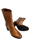 Taba  Hakiki  Deri İçi Sıcak Astarlı Topuklu Bot