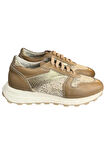 Bej Hakiki Deri Dantel Detay Comfort Taban Sneaker 