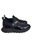 Siyah Rugan Hakiki Deri Comfort Taban Sneaker