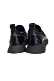 Siyah Rugan Hakiki Deri Comfort Taban Sneaker