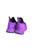 Mor  Hakiki Deri Süet Strech Yüzlü Bilekte Sneaker