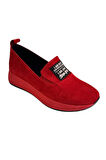 Kırmızı Hakiki Süet Deri Comfort Taban Sneaker