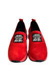 Kırmızı Hakiki Süet Deri Comfort Taban Sneaker