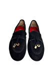 Siyah Hakiki Deri Süet  Comfort Taban Sneaker