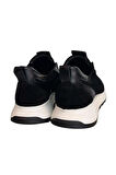 Siyah Hakiki Deri Süet Comfort Taban Sneaker