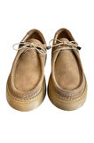 Bej Hakiki Deri Süet  Comfort Taban Günlük Ayakkabı