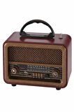 Taşınabilir Nostaljik Fm Radyo Bluetooth Tf Kart Usb Destekli Ahşap Kasa Radyo - Koyu Ahşap