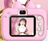Mini Karikatür Çocuklar Dijital Kamera 1080P Pembe KS102