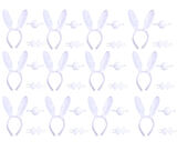 Beyaz Tavşan Kostüm Seti – Taç Papyon Kuyruk 12 li Paket