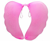 Pembe Renk Ortası Pembe Tüylü Tül Peri Kanadı 40x50 cm