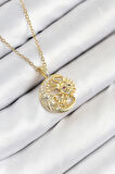 Tegan 316L Çelik Zirkon Taşlı Ay Ve Güneş Model Gold Renk Kadın Kolye TG27BKO10539