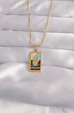 Tegan 316L Çelik Gold Renk Karışık Mineli El Figür Tarot Kolye TG27BKO9035