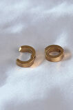 Tegan 316L Çelik Gold Renk Sıkıştırmalı Erkek Küpe TG27EKP278
