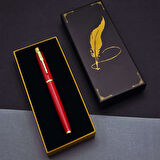 Tüylü Kalem Motif Kutulu Kırmızı Roller Kalem