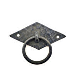 Antika Tarz Dekoratif Pirinç Yan Baklava Kapı Kulbu - 41x82 mm, Oksit