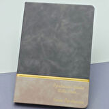 Öğretmenler Günü Hediyesi Yazılı Deri Defter Gri