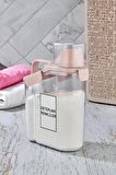 Tugomer Kapaklı Sıvı Toz Deterjan Saklama Kabı - Banyo Organizer Çok Amaçlı Saklama Kutusu 2 Lt TGM-0167