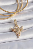 Pirinç Gold Renk Zirkon Taşlı Anka Kuşu Model Ajda Charm - TJ-BC1005