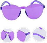 Sert Mika Oval Şekilli Çerçevesiz Mor Gözlük Retro Parti 5x14 cm