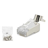 Cat7 Konnektör 25Li Paket Metal Sılver HDX5055