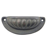 Antika Tarz Dekoratif Pirinç İstiridye Tas Mobilya Kulbu - 37x87 mm, Oksit