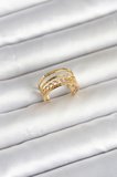 316L Çelik Gold Renk Zincirli Vintage Model Kadın Yüzük TJ-BYK4170