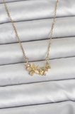 316L Çelik Zincir Gold Renk Çiçek ve Model Kadın Kolye TJ-BKO11038
