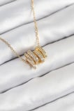 316L Çelik Zirkon Taşlı Sarmal Model Gold Renk Kadın Kolye TJ-BKO10512