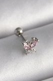 316L Çelik Gümüş Renk Pembe Zirkon Taşlı Tragus Piercing TJ-PR1241