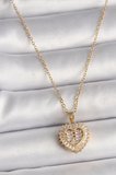 316L Çelik Gold Renk Zincir Zirkon Taşlı Kalp Model Kadın Kolye TJ-BKO9786