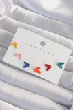 Pirinç Rengarenk Mineli Minimal Küpe Seti TJ-BKP9318