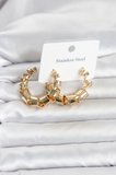 316L Çelik Gold Renk Spiral Halka Kadın Küpe TJ-BKP11823
