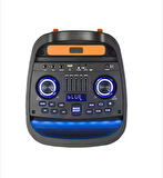 D2815 Ultra Bass Rgb Işıklı Kablosuz Wireless Mikrofonlu Taşınabilir Parti Hoparlörü